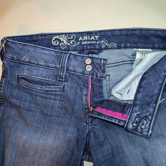 Ariat Denim Trouser Mid Rise Stretch Outseam Ella Wide Leg Jean Women's Size 30R - Picture 6 of 9